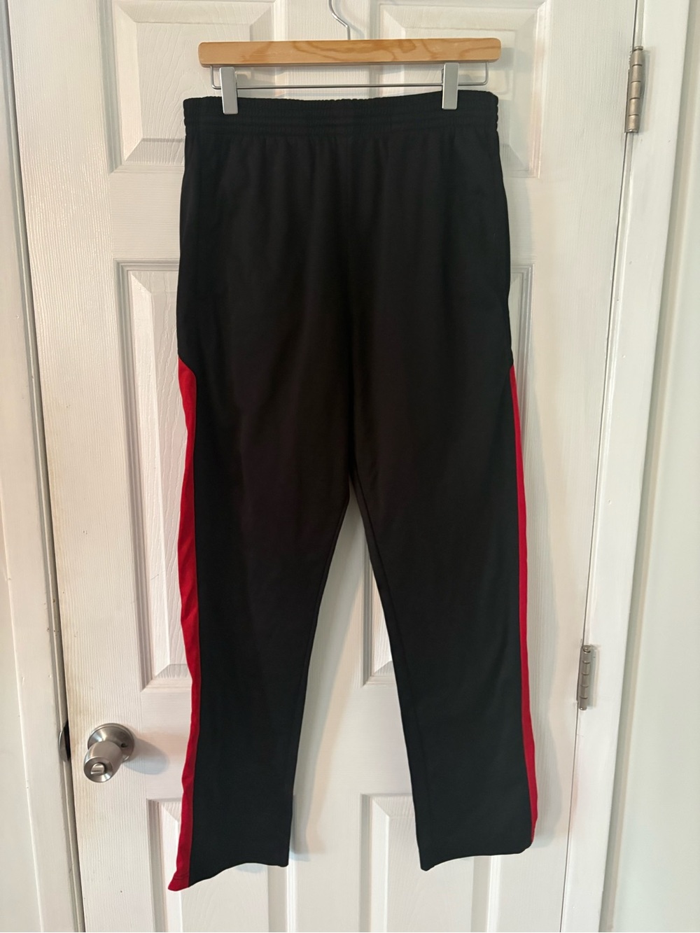 Black Red Side Stripe Ankle Zip Track Pants Augusta Sportswear M